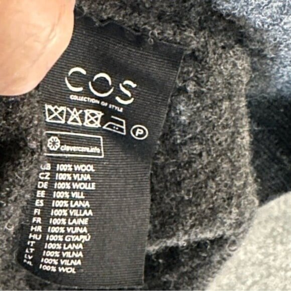 COS bow back jumper graphite wool mohair sweater size Small - Picture 5 of 9